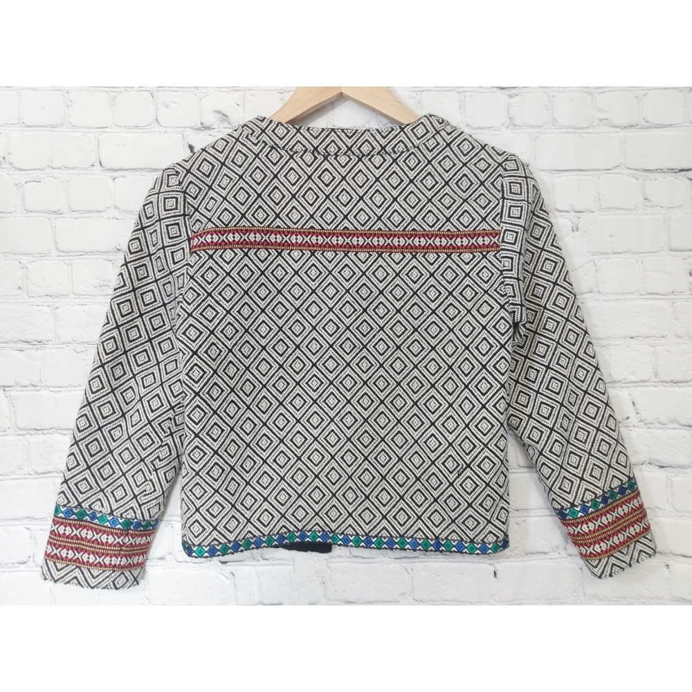 Lovers + Friends Geometric Pattern Blazer - Black… - image 5